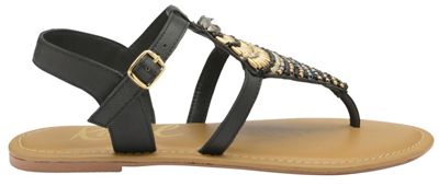 Black 'Richman' ladies ankle strap sandals